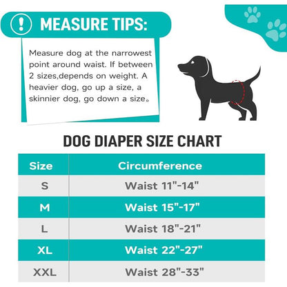 Male Dog Diapers, High Absorbing Belly Bands for Male Dogs, Washable Reusable Wraps (5 Pack)