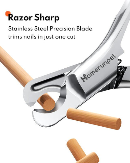 Homerunpet Stainless Steel Pet Nail Clippers for Small Dogs & Cats - Safe & User Friendly Design for Easy Nail Trimming - Universal Fit for Pet Care Enthusiasts